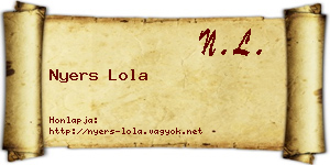 Nyers Lola névjegykártya